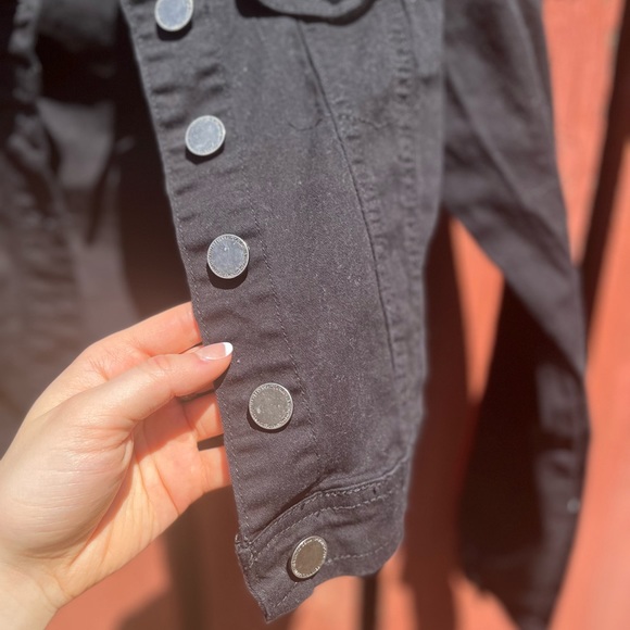 Ripped black denim jacket - Picture 4 of 13